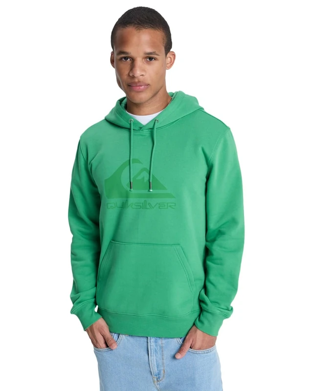 Quiksilver Mens Comp Logo Hoodie Pullover Sweater, Leprechaun, XL EU