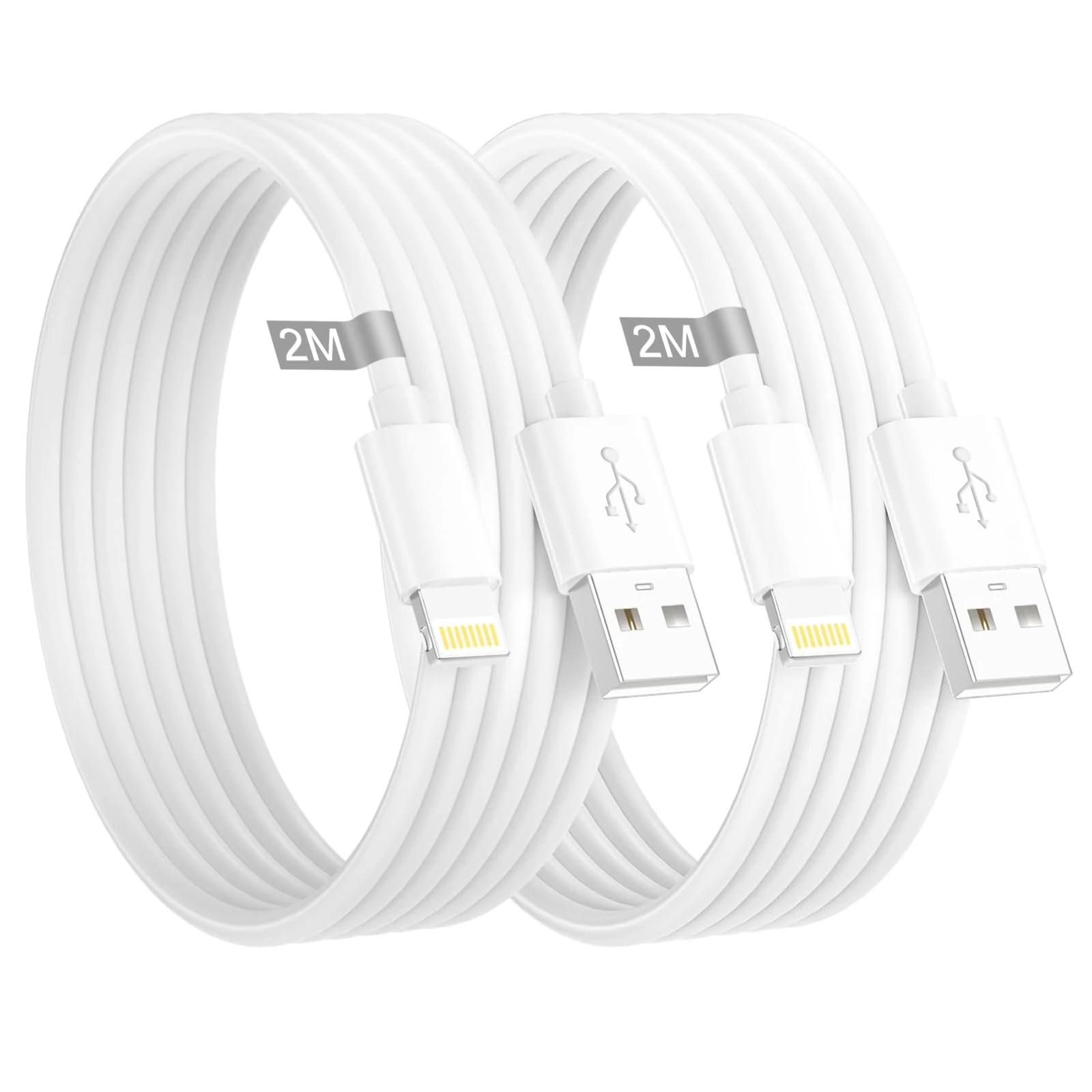 iPhone Charger Cable 2M 2Pack[A pple MFi Certified], USB Lightning Cable 2M Long Fast iPhone Charging Cable IPhone USB Cable iphone Wire Lead for iPhone 14 13 12 11 Pro Max/X/XS/8/7/6/SE/i Pad