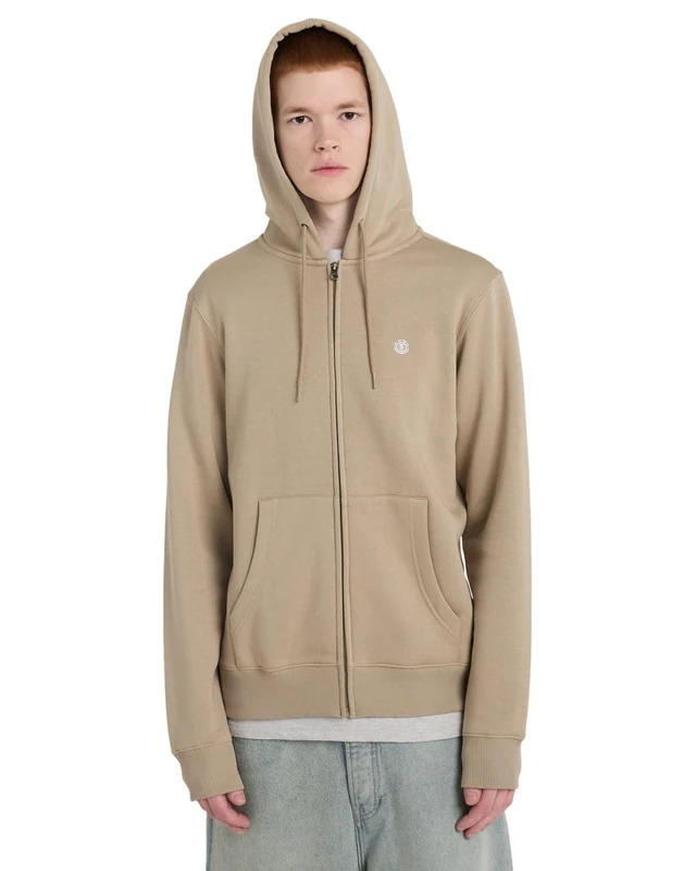 Element Icon Embroidery - Zip Sweatshirt - Men - Beige. - Image 1