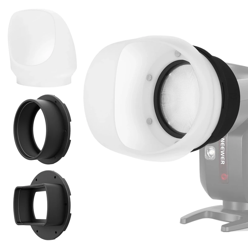 NEEWER Silicone Catch Light Reflector with Two Magnetic Adapter Rings, Light Modifier Shaper for NEEWER NW700 NW760 Z880 Z760 Square Head & Z1 Z2 Z2PRO Z2II Z3 Round Head Speedlite, CRS3