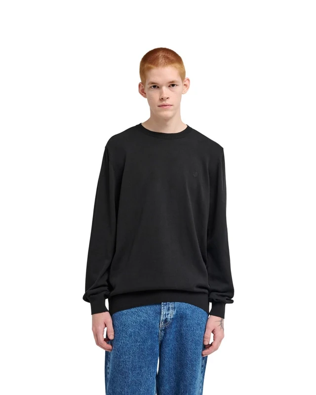 Element Icon Embroidery - Crew Neck Jumper - Men - Black.
