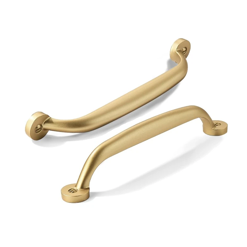 CABDM 10 Pack 6 inch Hole Center Brushed Gold Cabinet Pulls - Heavy Duty Solid Drawer Hardware Handles Kitchen Vanity Bathroom Handles