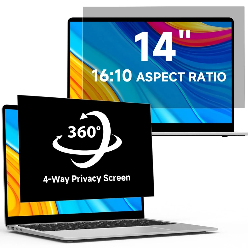 Laptop Privacy Screen 14 Inch 16:10 - Anti-Glare Blue Light Computer Privacy Filter Shield & Protector for 14'' Hp Acer Asus Lenovo Dell Thinkpad Monitor