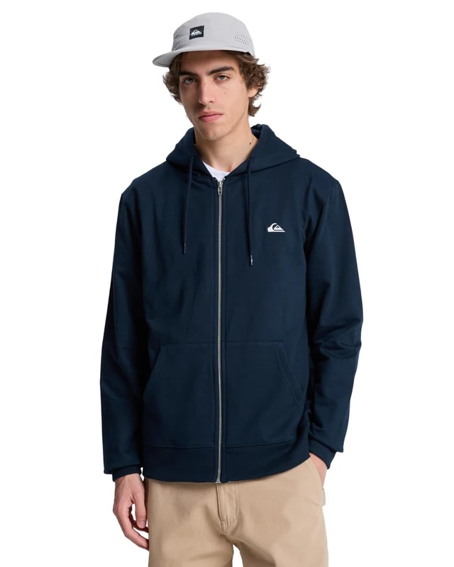 Quiksilver Full Zip Hoodie BASIC HOOD ZIP YOUNG MEN Mens Black