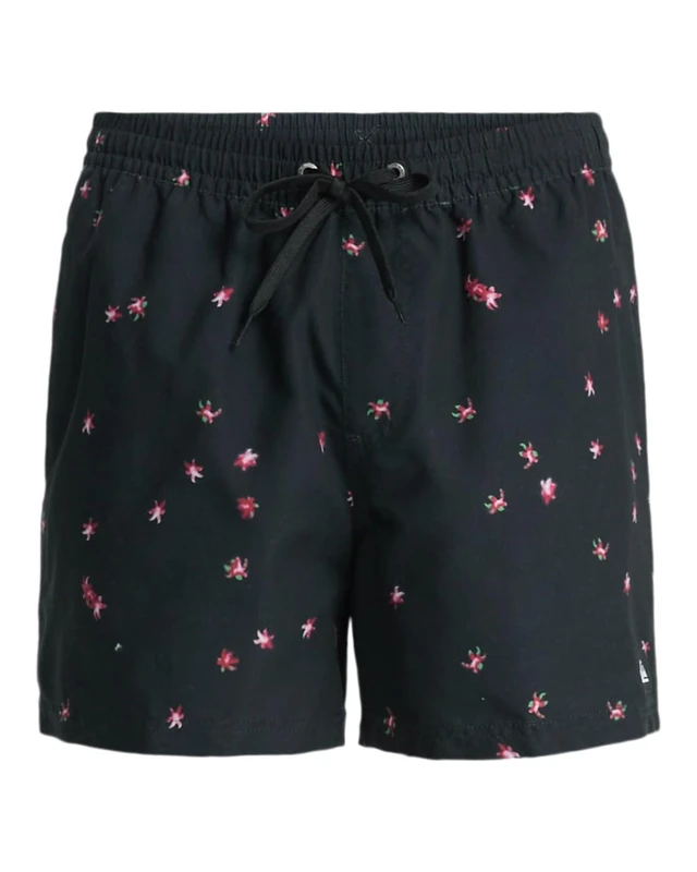 Quiksilver Men's Everyday Printed Volley 15 Board Shorts, Black Fallen Blossom, S