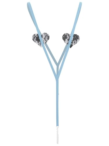 Choomomo Women Bikinis Sexy Naughty Micro See Through Teddy Lingerie Bodysuit Top One Piece Swimwear Blue B One Size