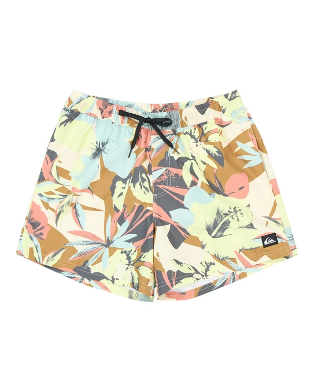 Quiksilver Men's Everyday Printed Volley 15 Board Shorts, Bone White Interact Floral, S