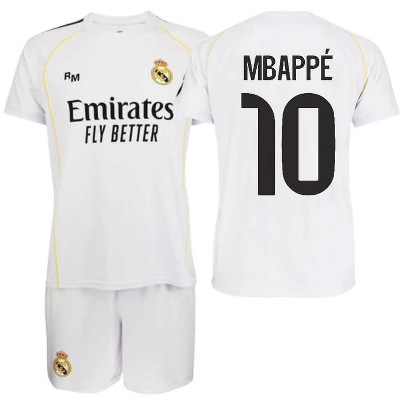 Real Madrid Children's Home Kit 25-26 - Official Mbappe Replica