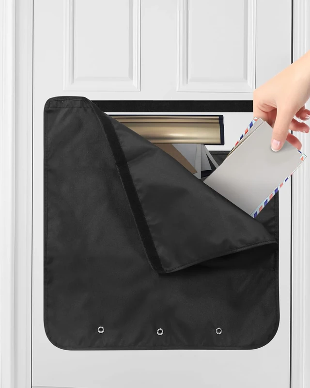 Uniclife Mail Slot Catcher for Door, Large Capacity Letter Catcher Letterbox Catcher, Front Door Mail Catcher with Hook and Loop Fasteners, Indoor Post Catcher Bag for Small Packages & Magazines