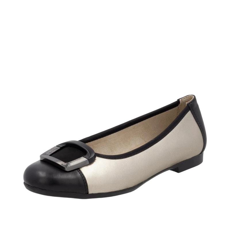 Remonte Women's D0k12 Ballet Flats, Metallic, 7.5 UK