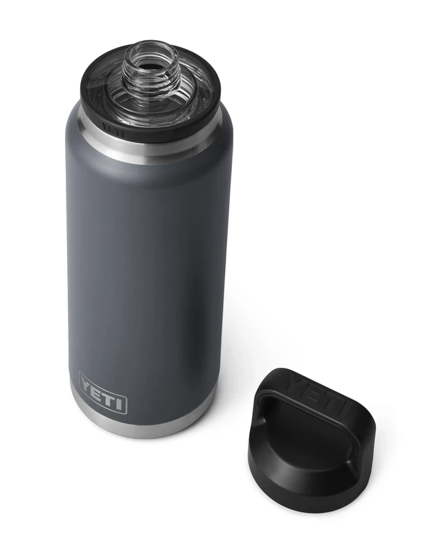 YETI Rambler Bottle Chug, Vacuum Insulated Stainless Steel Bottle with Leakproof Chug Cap, Charcoal, 36 oz (1 L)