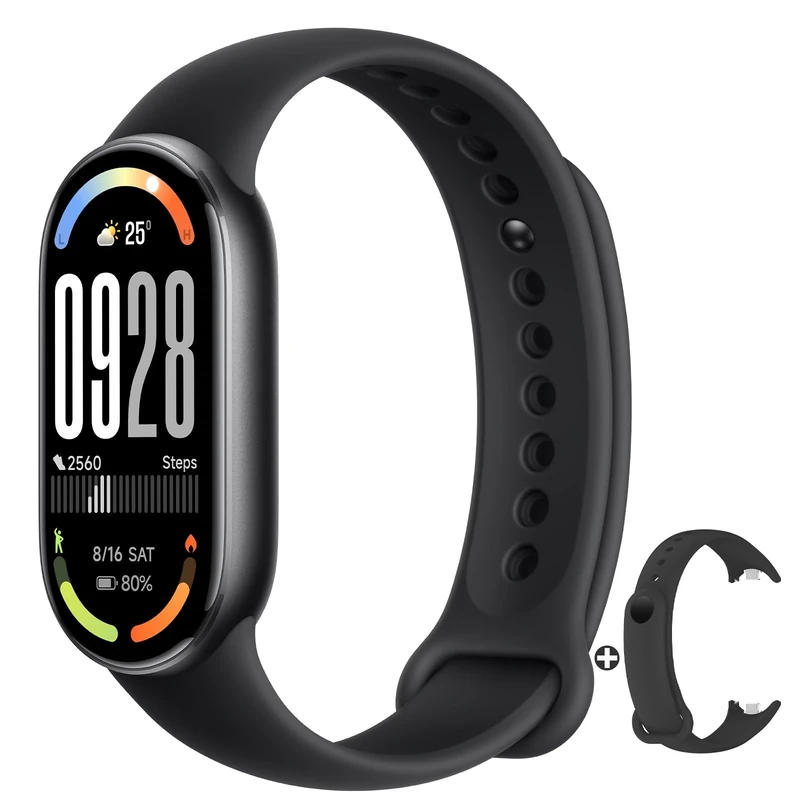 Xiaomi Smart Band 10 Fitness Tracker,Mi Smartwatch,1.72 inch AMOLED Screen,21 Days Autonomy,150+ Sports Modes,Heart Rate Monitor,Sleep Analysis,HyperOS2,5ATM，Compatible With Android and IOS(Black)