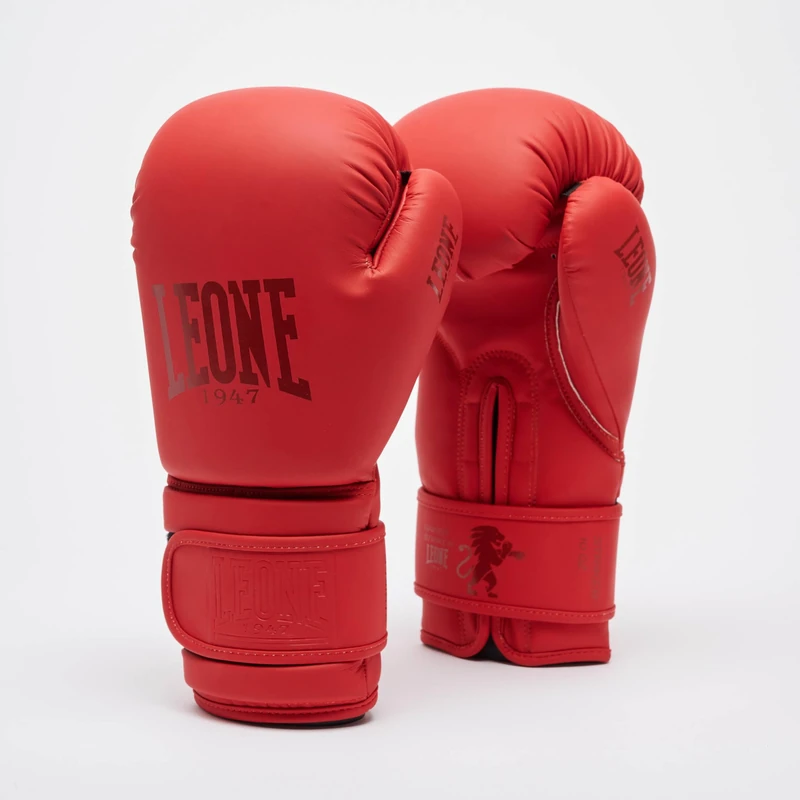 LEONE 1947 STRIKER Boxing Gloves - Black & White Red 16 GN059