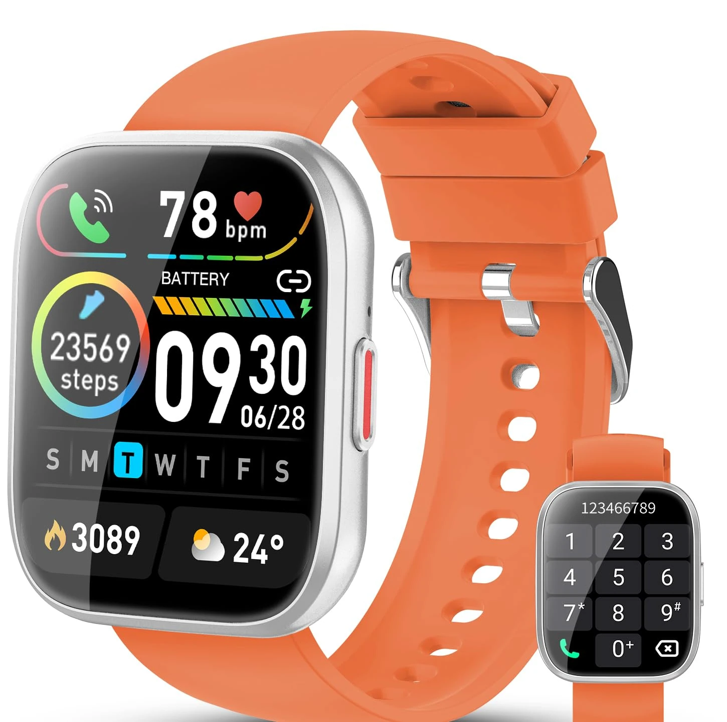 Niderson Smart Watch for Women Men Answer/Make Calls, 1.85" HD Fitness Watch with Step Counter/Heart Rate/Sleep Monitor, 112+ Sport Modes Smartwatch, IP68 Waterproof Activity Tracker, Orange