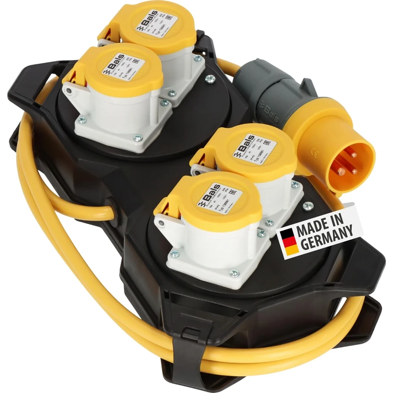 Brennenstuhl Power Station CEE 110V/16A (Power Distributor 2m H05VV-F 3G2.5 cable, with 4 CEE sockets, suitable for wall mounting, Made in Germany)