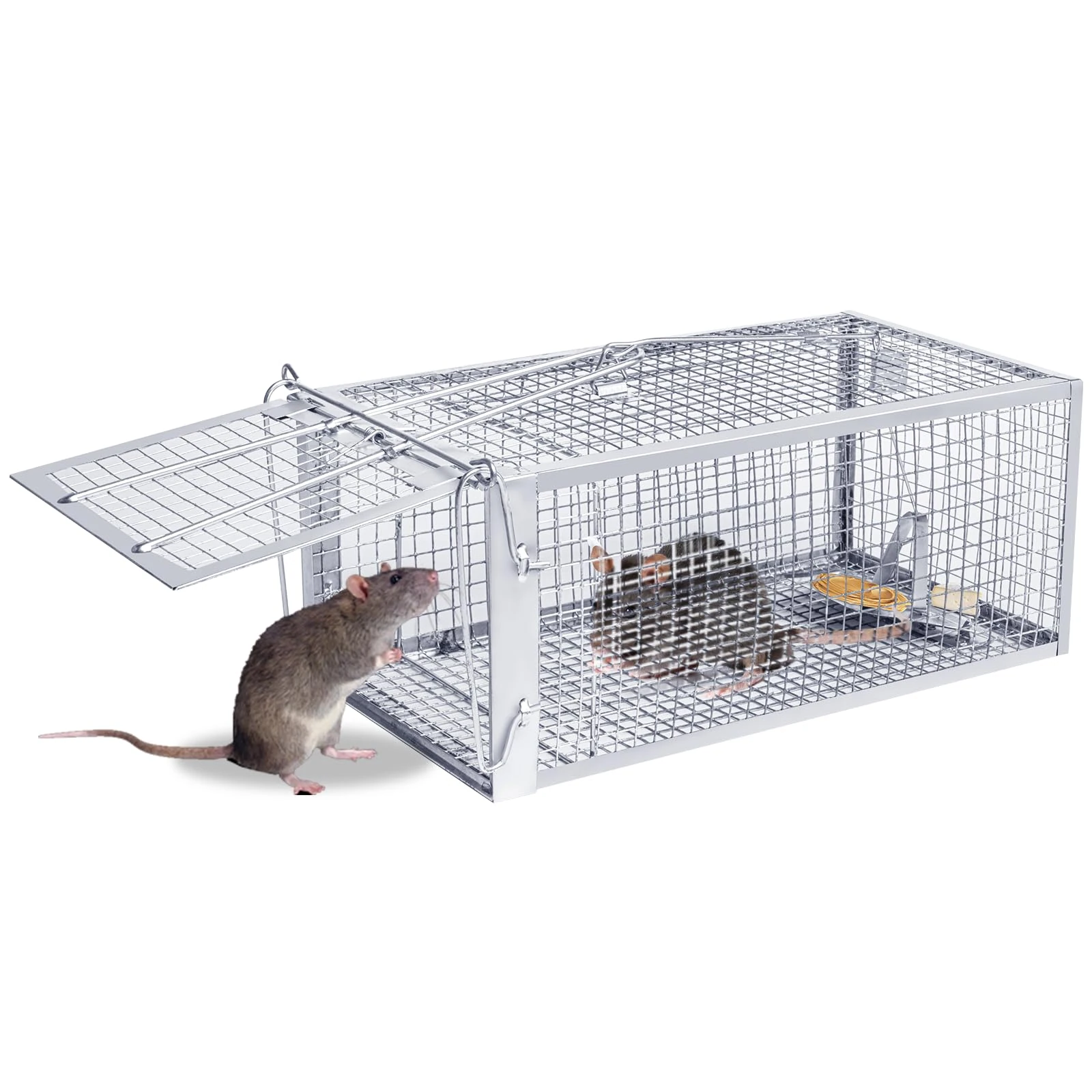 Kwaiyole Large Human Rat Traps for Outdoor,Rat and Squirrel Effective Live Cage Traps,Live-Catch Mouse Rat Trap,Pets and Children Friendly, Sturdy Highly Sensitive Catcher (1 pack)
