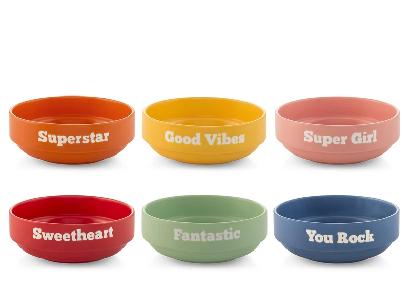H&H Set of 12 Vibes Cups - New Bone China, Assorted Colours, 13 cm - Dishwasher & Microwave Safe - Image 1