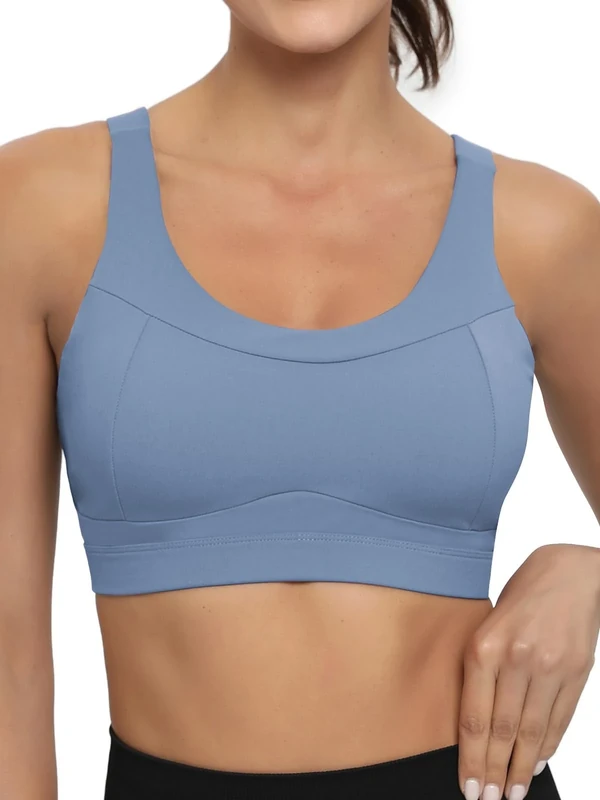 RUNNING GIRL High Impact Sports Bras for Women,Racerback Running Bra Workout Crop Tank Tops Longline Sports Bra(EU_WX2667_Blue_M)