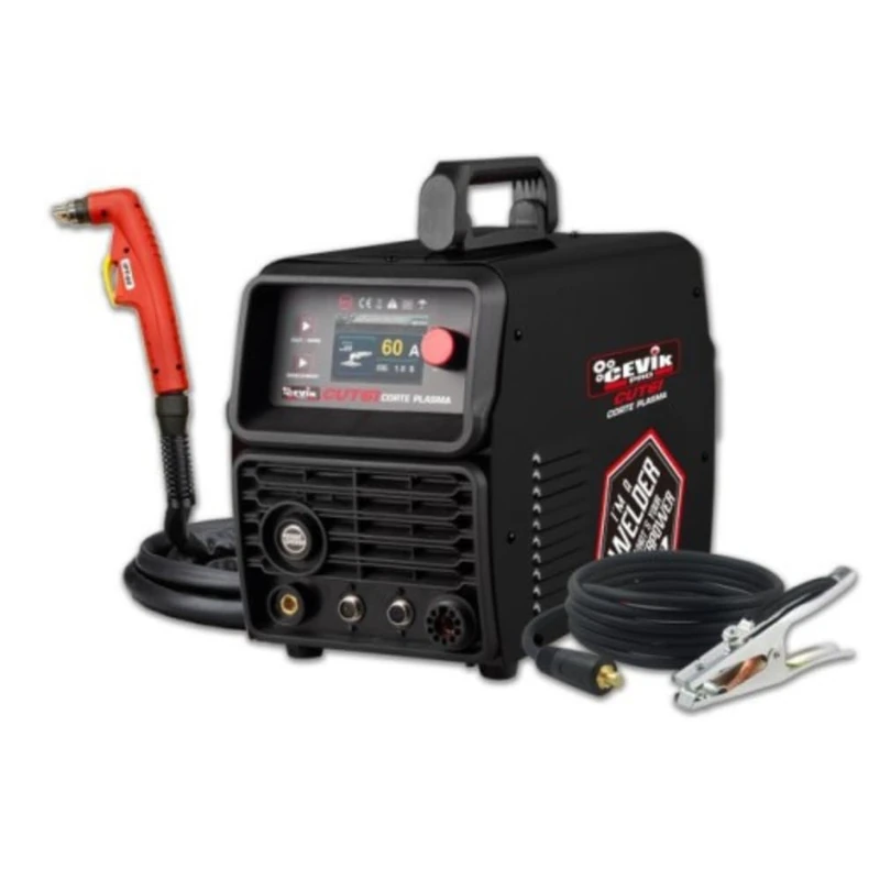 CEVIK PRO Plasma Cutter CUT61 Inverter 60A - Cut up to 30 mm in Steel and Aluminum, Contact Ignition, 230 V, PH60 Torch Included, Suitable for CNC Table