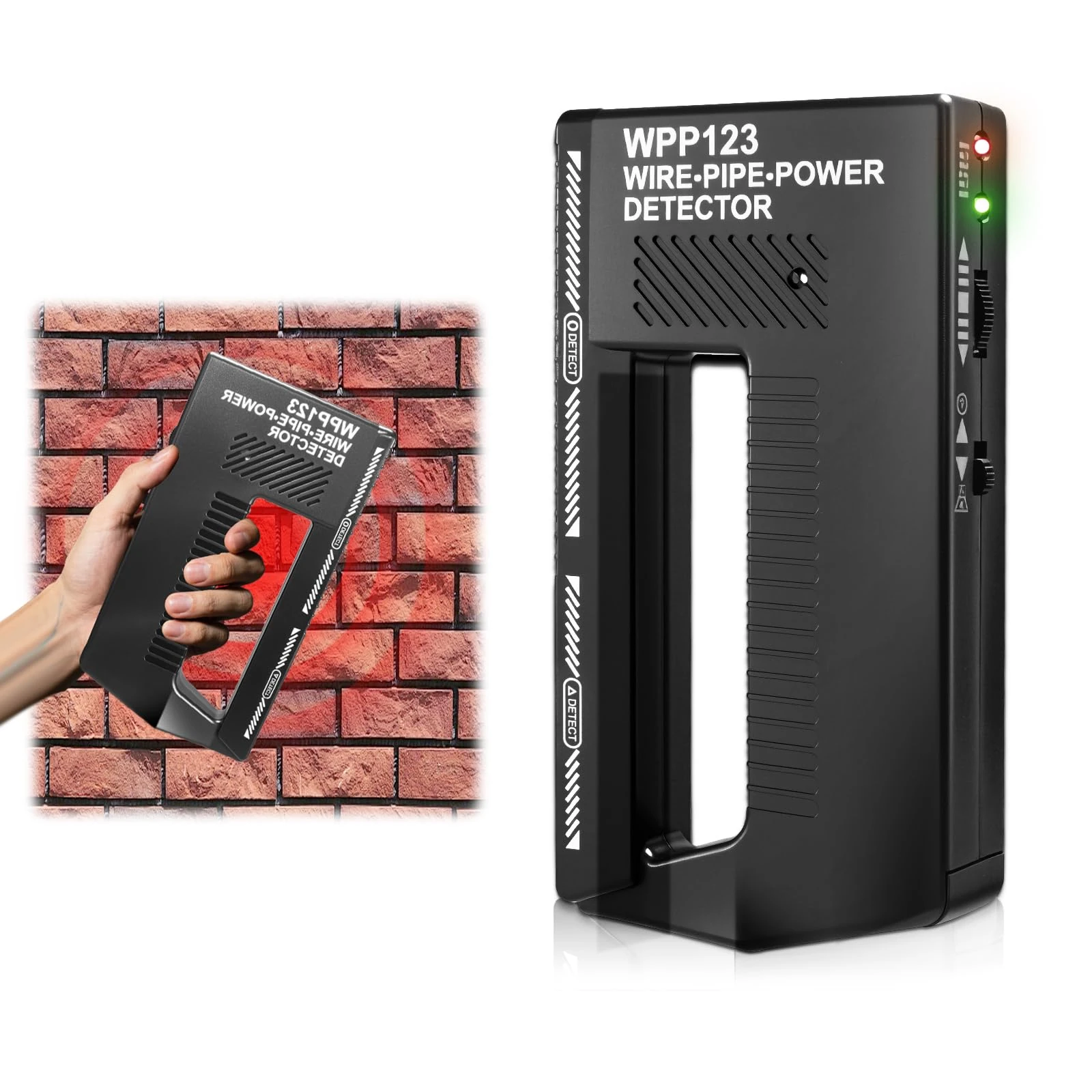 RUIZHI Wire Pipe Detector, 3 in 1 Cable Detector for Walls High Sensitivity, Wall Scanner Stud Finder with Adjustable Alarm Sensor for Wall, Floor, Ceiling, Metal, Wood, AC Wire, Joist Pipe Detection