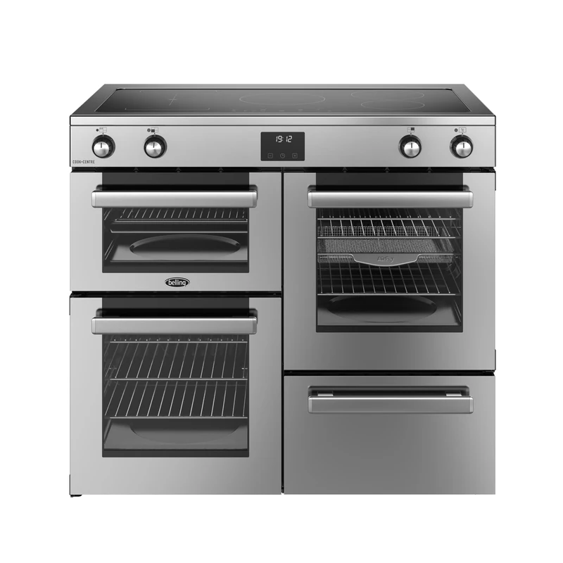 Belling Cookcentre 100Ei 100cm wide Electric Range Cooker with Induction Hob - Stainless Steel - A/A Rated