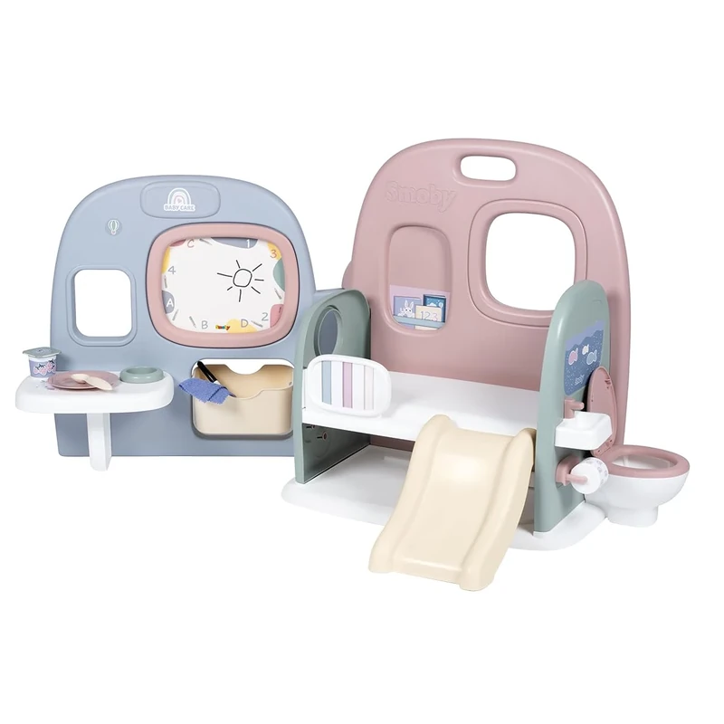 Smoby - Baby Care - Nursery - For Dolls Up To 42 Cms - Numerous Accessories - Play Functions - Recycled Material - From 3 Years Old - Made in France