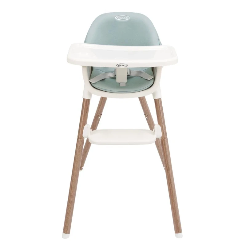Graco Presti 3-in-1 Highchair (6 Months to Approx. 27.3kg/6 Years), Lightweight at 4.75kg, Compact fold, Easily Portable, 3 Different Modes for Longevity, Duck Egg Fashion