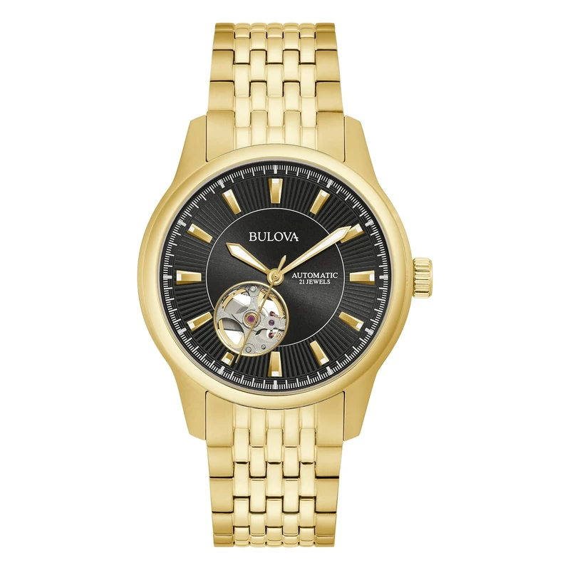 Bulova Men Analogue Automatic Watch Open Heart