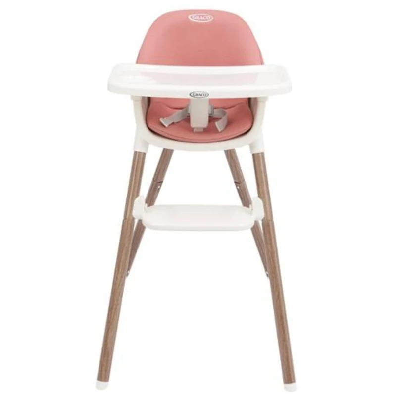 Graco Presti 3-in-1 Highchair (6 Months to Approx. 27.3kg/6 Years), Lightweight at 4.75kg, Compact fold, Easily Portable, 3 Different Modes for Longevity, Dusty Rose Fashion