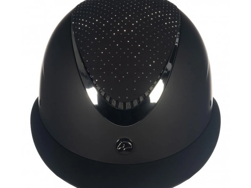 HKM Unisex Alarion Diamond Riding Helmet, Black/Silver, L