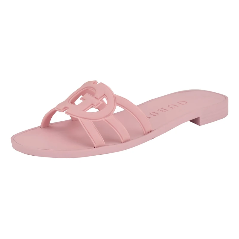 GUESS Women's Elyho Flat Sandal, Medium Pink 660, 3 UK