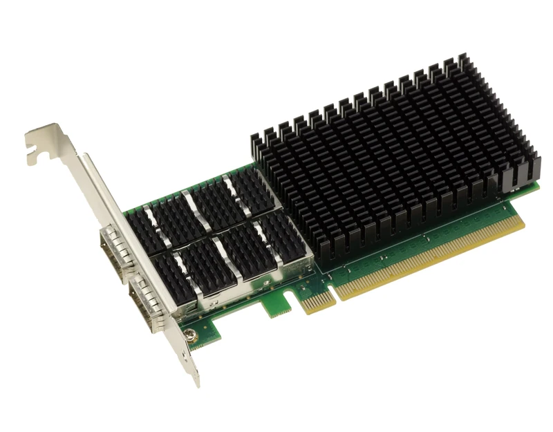 KALEA-INFORMATIQUE PCIe Gen 4.0 PC Dual 100G QSFP56 2 Port Network Controller Card - Mellanox ConnectX 6 Chipset Support 100GbE 50GbE 40GbE 25GbE 10GbE
