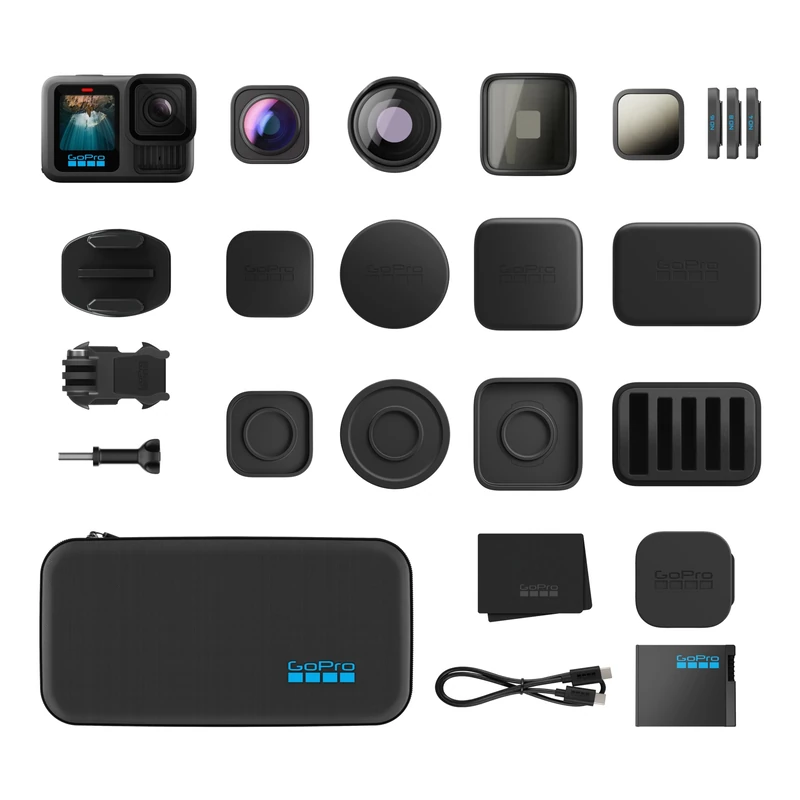 GoPro HERO13 Black + HB-Series Lens Collection - Includes Macro Lens, Ultra Wide Lens, 4 ND Filters, Anamorphic Lens, and Premium Case