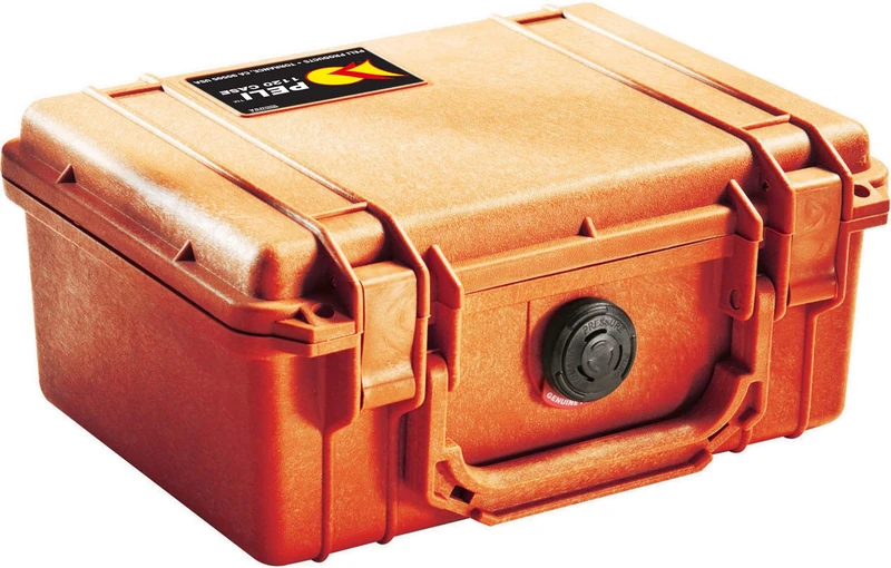 PELI 1120 Hard Protective Case, IP67 Watertight and Dustproof, 2L Capacity, Made in US, With Customisable Foam Insert, Orange