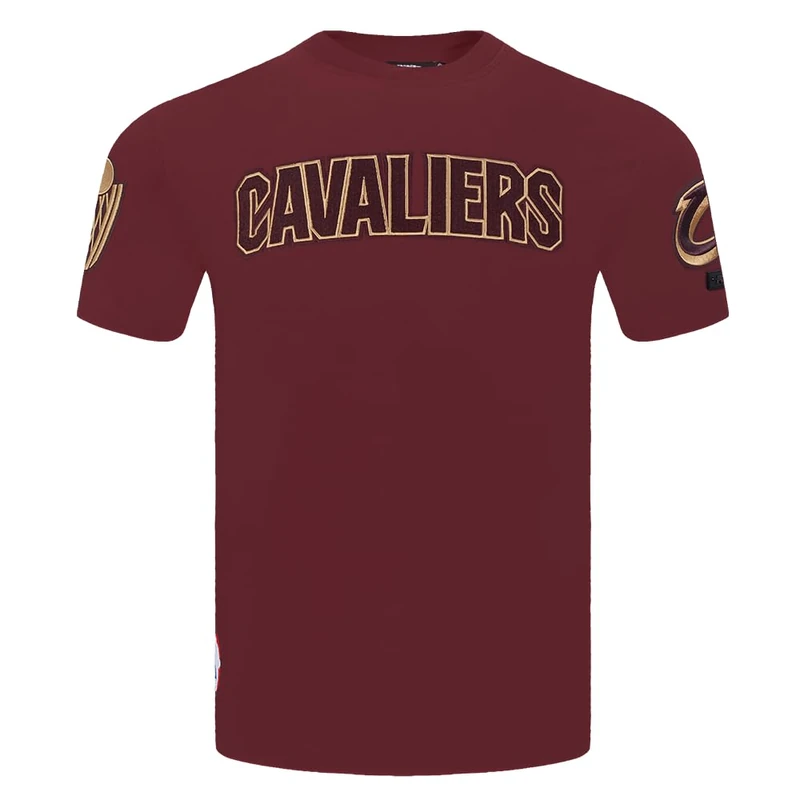 Pro Standard Mens NBA Cleveland Cavaliers Classic Chenille Short Sleeve Tee Wine 2XL - Image 1