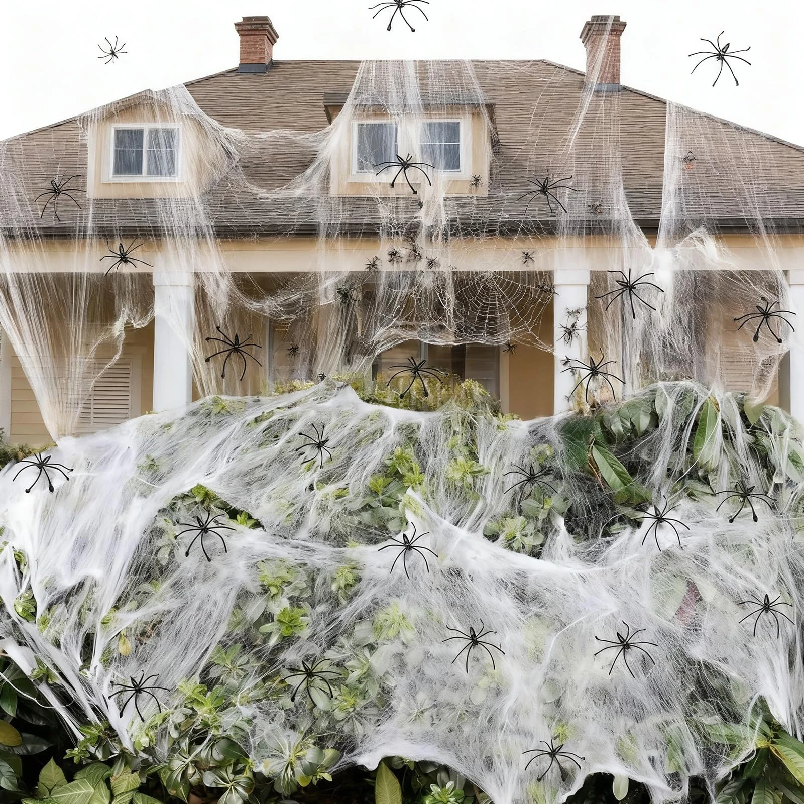 900 sqft Halloween Spider Webs Decorations with Extra Fake Spiders, Super Stretchy Cobwebs for Wall Indoor Outdoor Halloween Party Decor