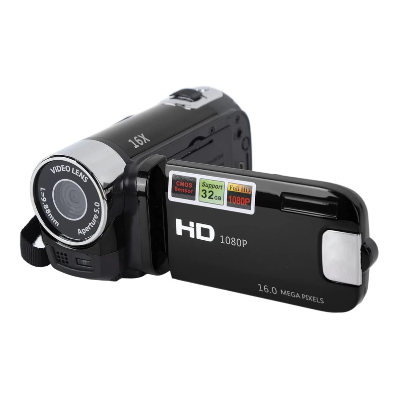 Fulkued Camcorder Video Camera,1080P 16MP mini Dv Camcorder,2.7in TFT Screen 16X Digital Video Camera with Fill Light and USB Cable(Black)