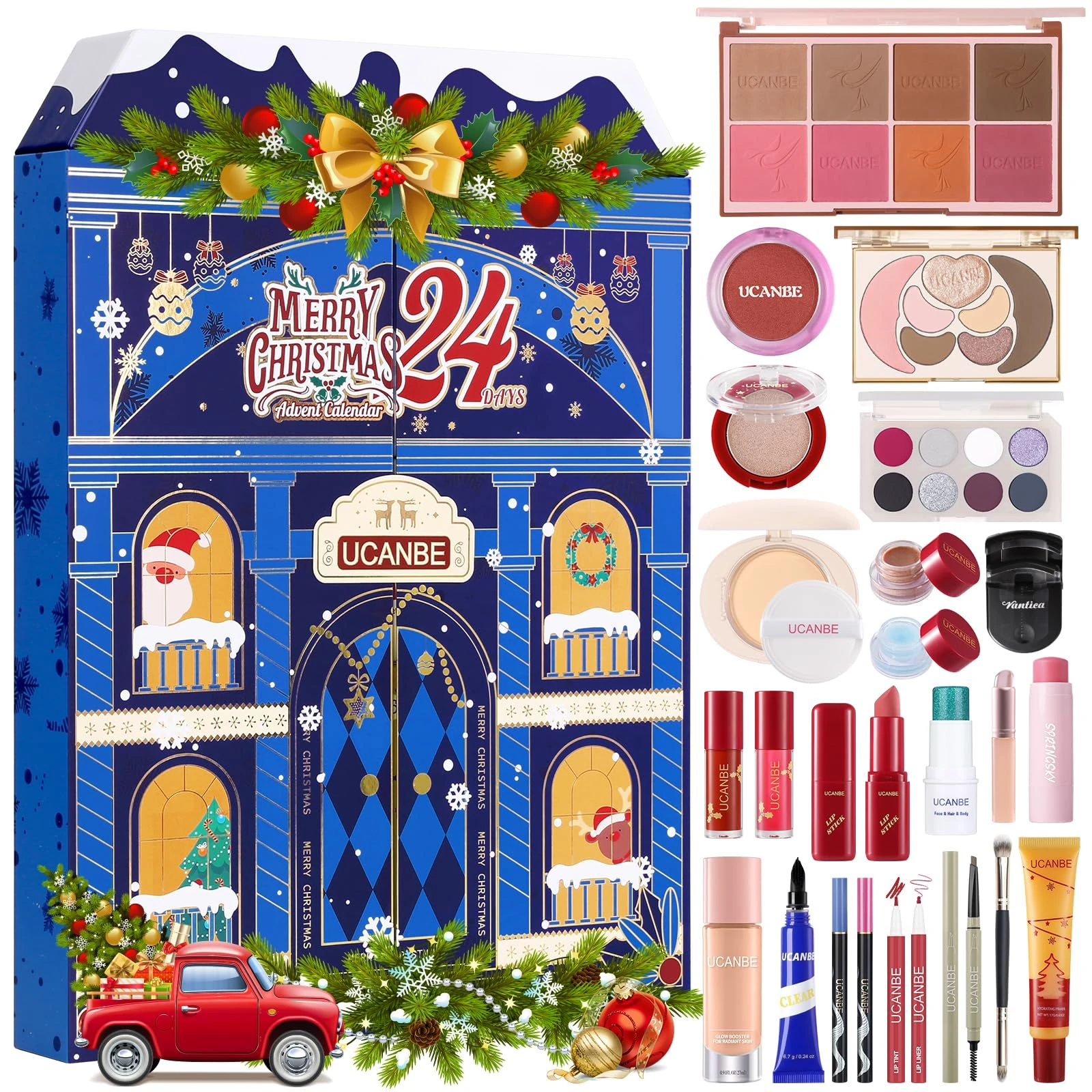 UCANBE Luxury Makeup Advent Calendar 2025, 24 Days Christmas Makeup Gift Set for Adult Women & Teen Girls, Xmas Beauty & Cosmetic Countdown Calendar Holiday Surprise Limited-Edition Make Up Gifts Kit