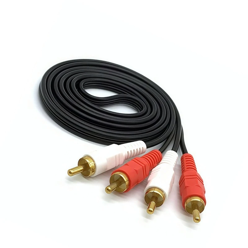 GQunit 1.5m RCA AV Cable - Gold Plated 2x2 Connectors for TV