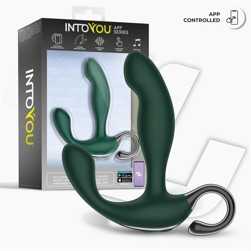 Intoyou Greeny - Finger-wiggling Prostate Massager Green 12.8 cm