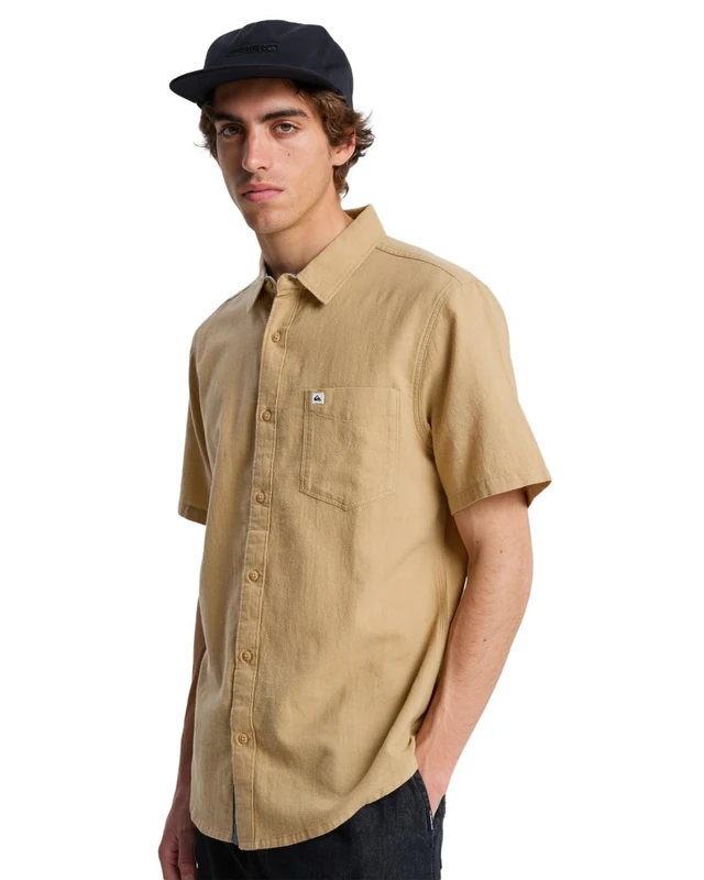 Quiksilver Men's Time Box T-Shirt, Khaki, S - Image 1