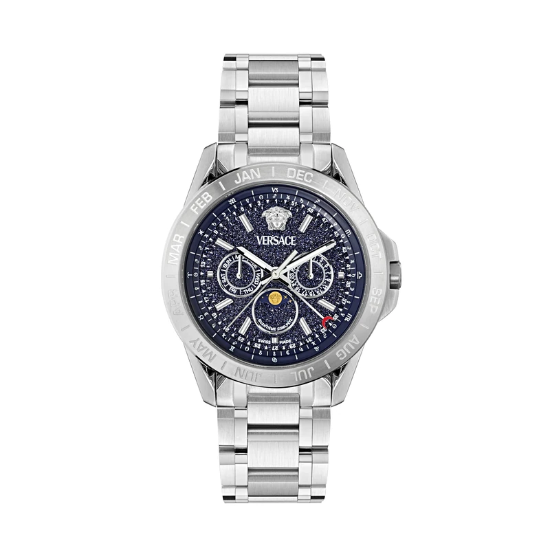 Versace Men's Multi Dial Swiss Quartz Watch with Stainless Steel Strap VE0K00125