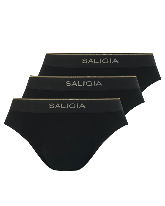 SALIGIA Men’s Briefs Sexy, Tag-Free & 50s Cotton Underwear with Supportive No-Fly Pouch 3-Pack