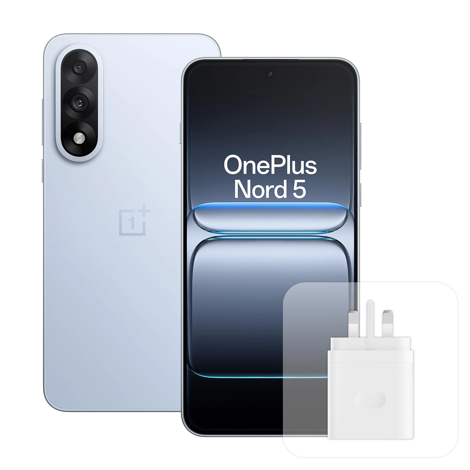 OnePlus Nord 5 Smartphone 12GB RAM 512GB Storage, 6.83" 144Hz AMOLED, Snapdragon 8s Gen 3, 50MP Dual Camera, 5200mAh Battery, with 80W Charger, Blue