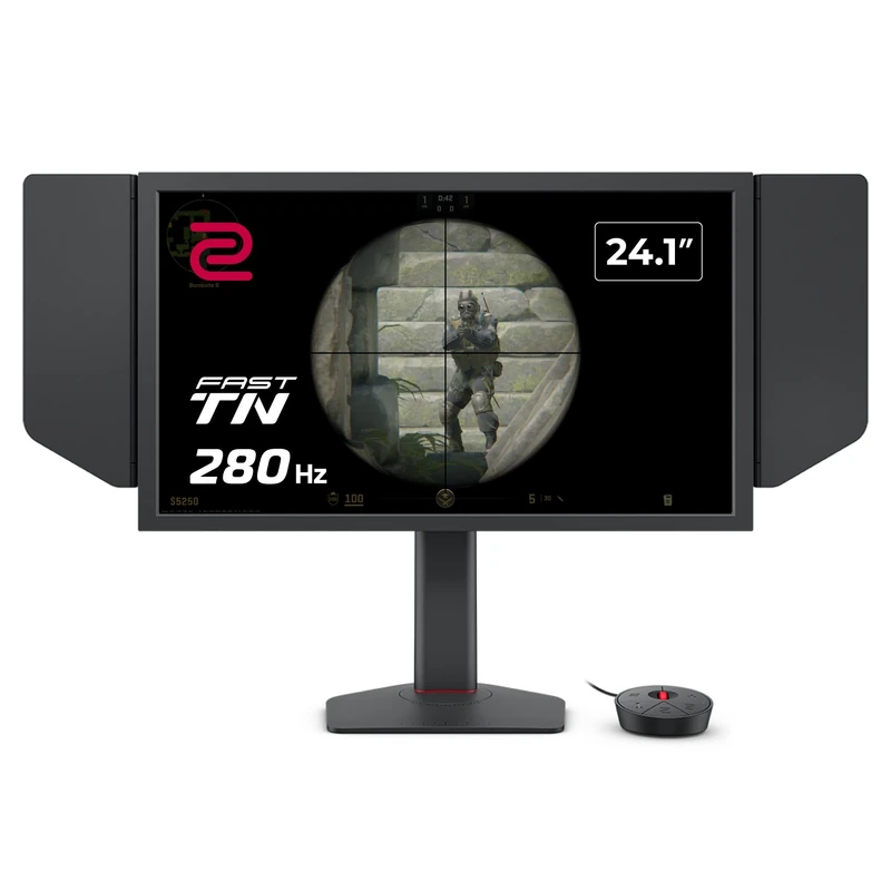 BenQ ZOWIE XL2540X+ 24.1 280Hz Gaming Monitor for eSports, 1080p, New Fast TN, XL Setting to Share, height adjustment powered by industrial-grade bearing design, S Switch, Shielding Hood