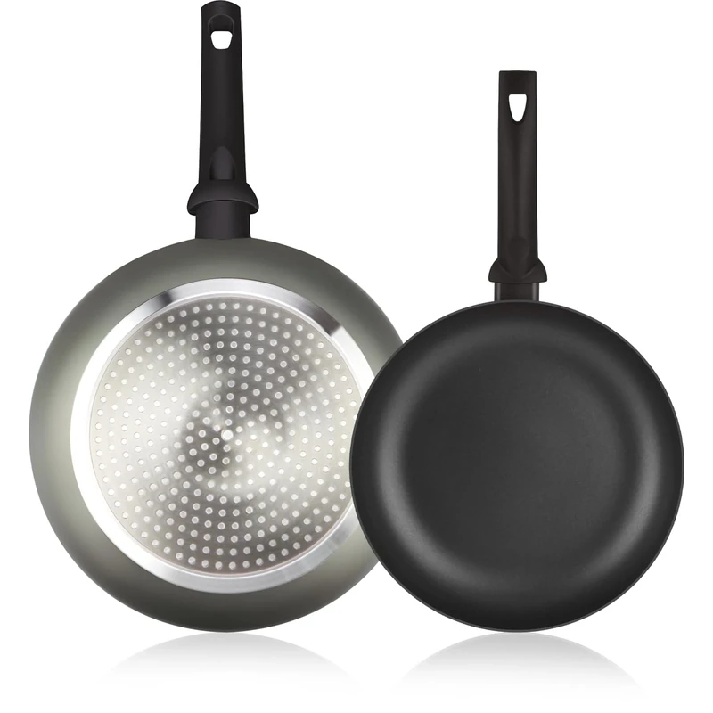 ALZA Giro – Set of Grey Frying Pans 20 + 24 cm, Thick Pressed Aluminum, Double Layer Non-Stick, All Types of Cookers, Induction and Dishwasher