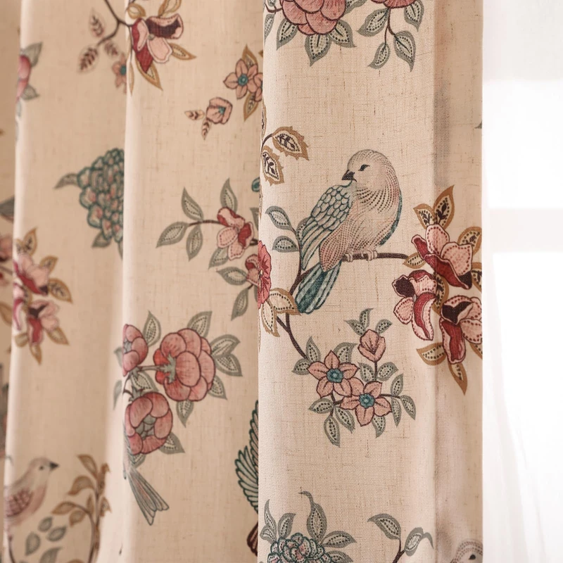 patdrea Designer Vintage Linen Curtains Set of 2 Panels,65"x87"-Kulom