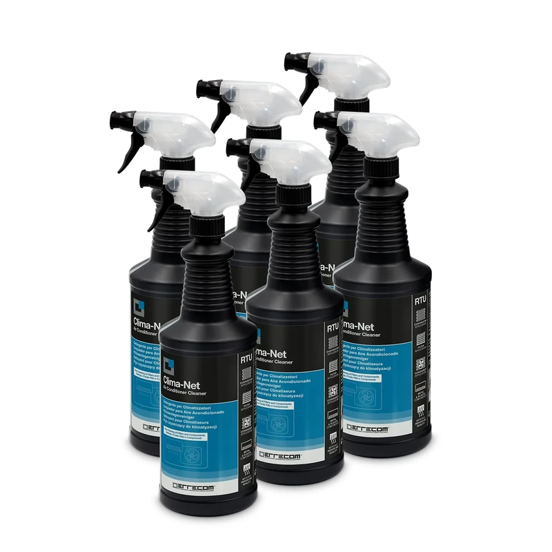 Errecom Clima-Net, Air Conditioner Cleaner for A/C Filters, Coils and Outdoor Units, 6 x 1 L bottle