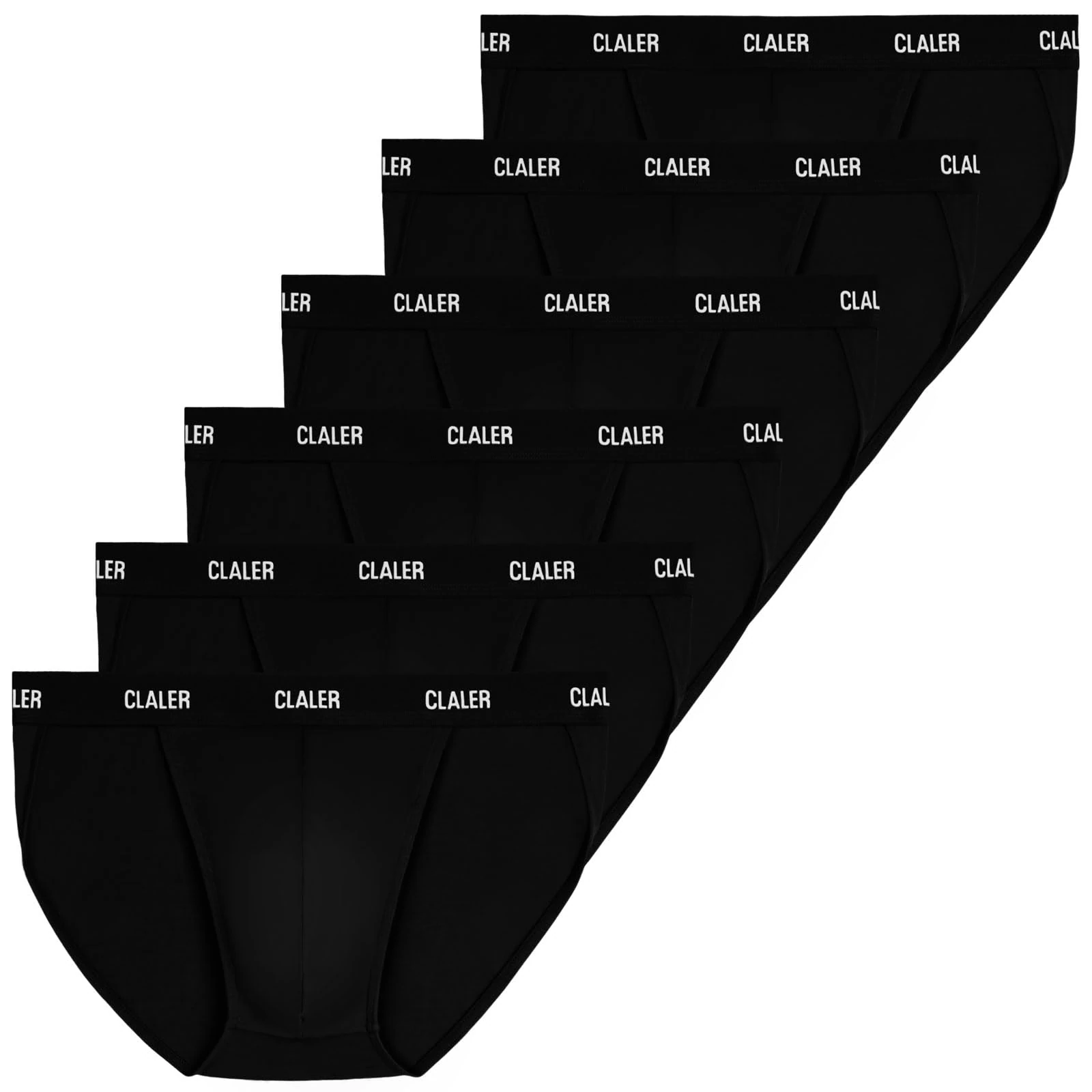 CLALER Men's Modal Slips Classic Tanga Briefs Soft Microfibre Underpants Silky Touch Underwear,6 Pack(Black*6,XXL)