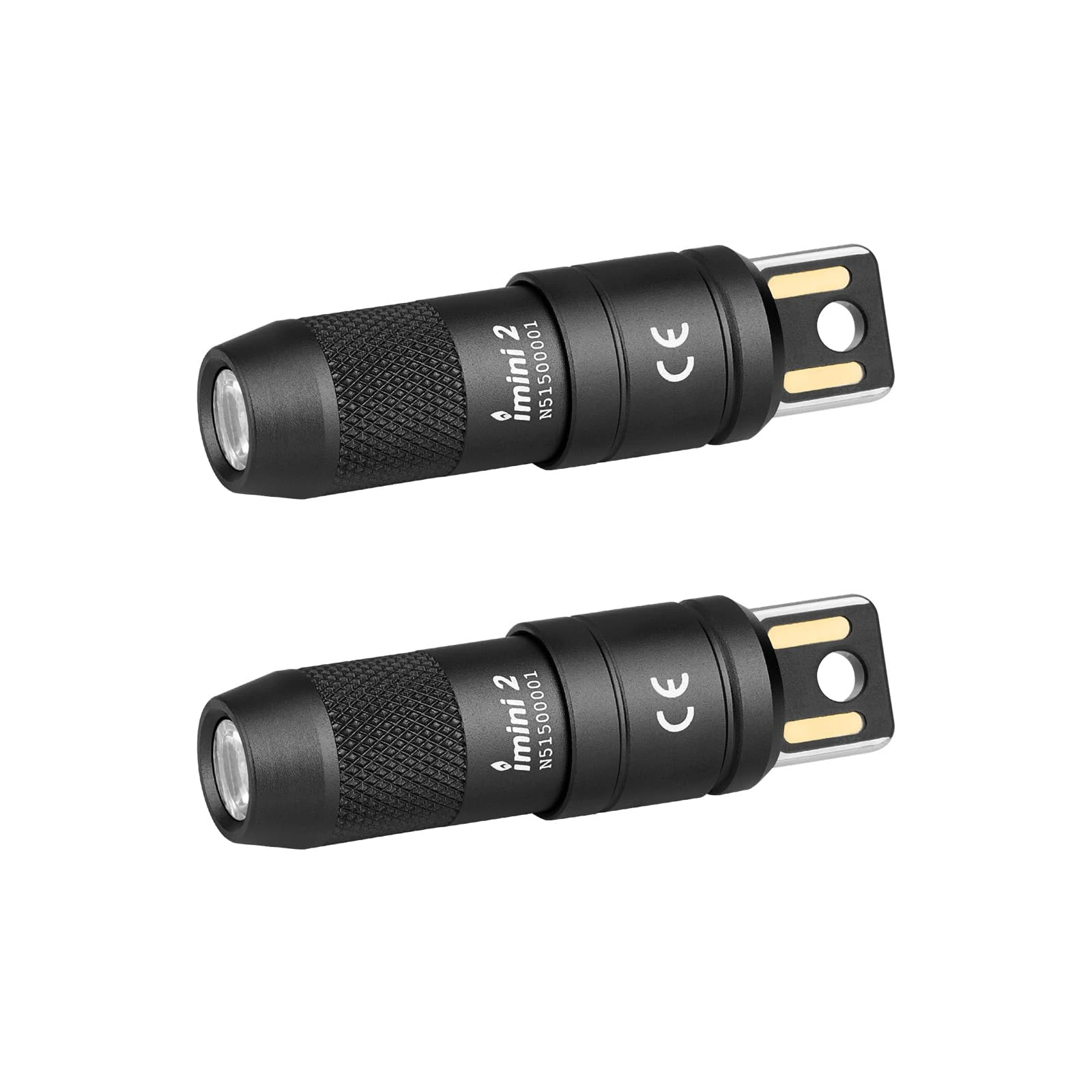 OLIGHT IMINI 2 Keychain Light 50 Lumens EDC Rechargeable Mini Torch, Magnetic Base Lamp with Integrated USB Plug, High Performance Compact LED Flashlight for Daily Carry (Black 2-Pack)